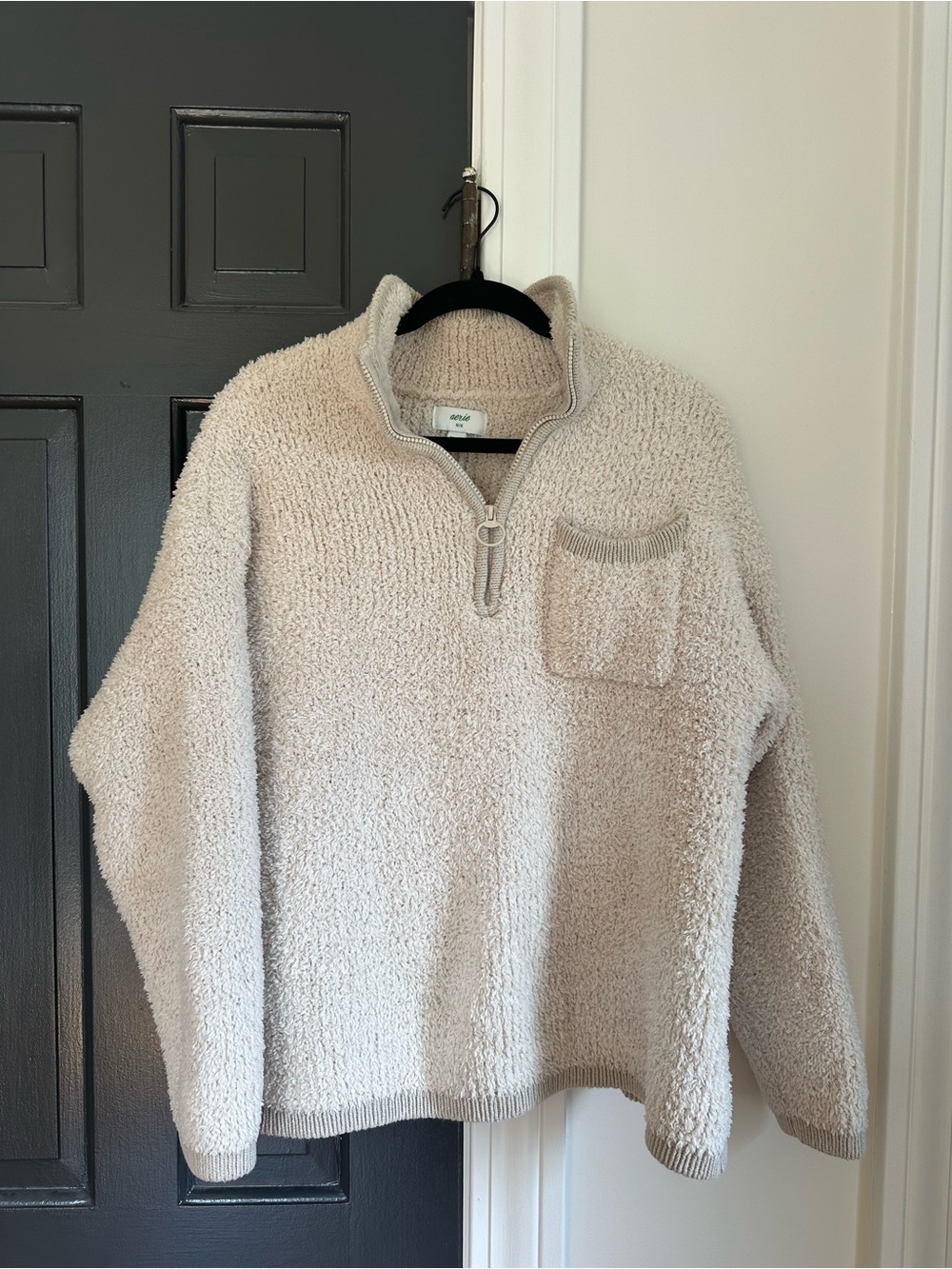 Aerie Women's Soft Cozy Oversized Quarter Zip Sweater Medium - Picture 3 of 8